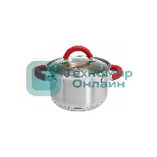 Кастрюля WEBBER BE-340/2 2,2 л, 16 см, нержавеющая сталь, индукция, со стеклянной крышкой