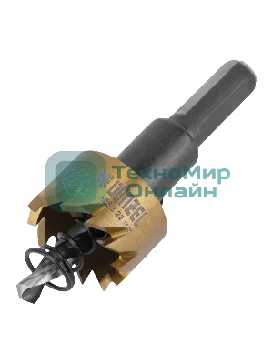 Коронка по металлу Denzel HSS, 22 мм, нитридтитановое покрытие