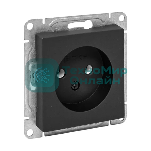 Розетка EKF UP1-SOB-100 СП Эпика 16А без заземл. без шторок механизм черный