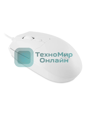 Мышь проводная Oklick 147M белый, 2000 dpi, USB, кнопки - 4