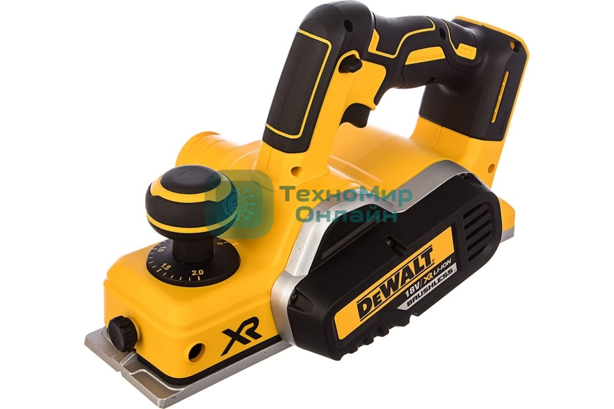 Аккумуляторный бесщеточный рубанок XR DeWalt DCP580N-XJ черный/желтый