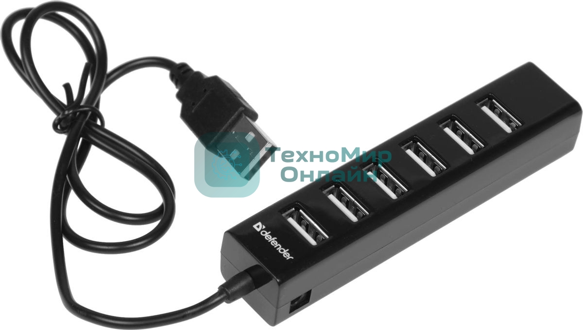 USB-концентратор Defender Quadro Swift, USB 2.0, USB 7 портов, USB