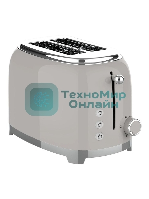 Тостер Tesler TT-260, серый, 815 Вт, 2 слота