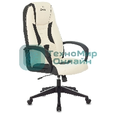 Кресло Бюрократ Zombie 8 белый/черный, экокожа, 120 кг, механизм качания