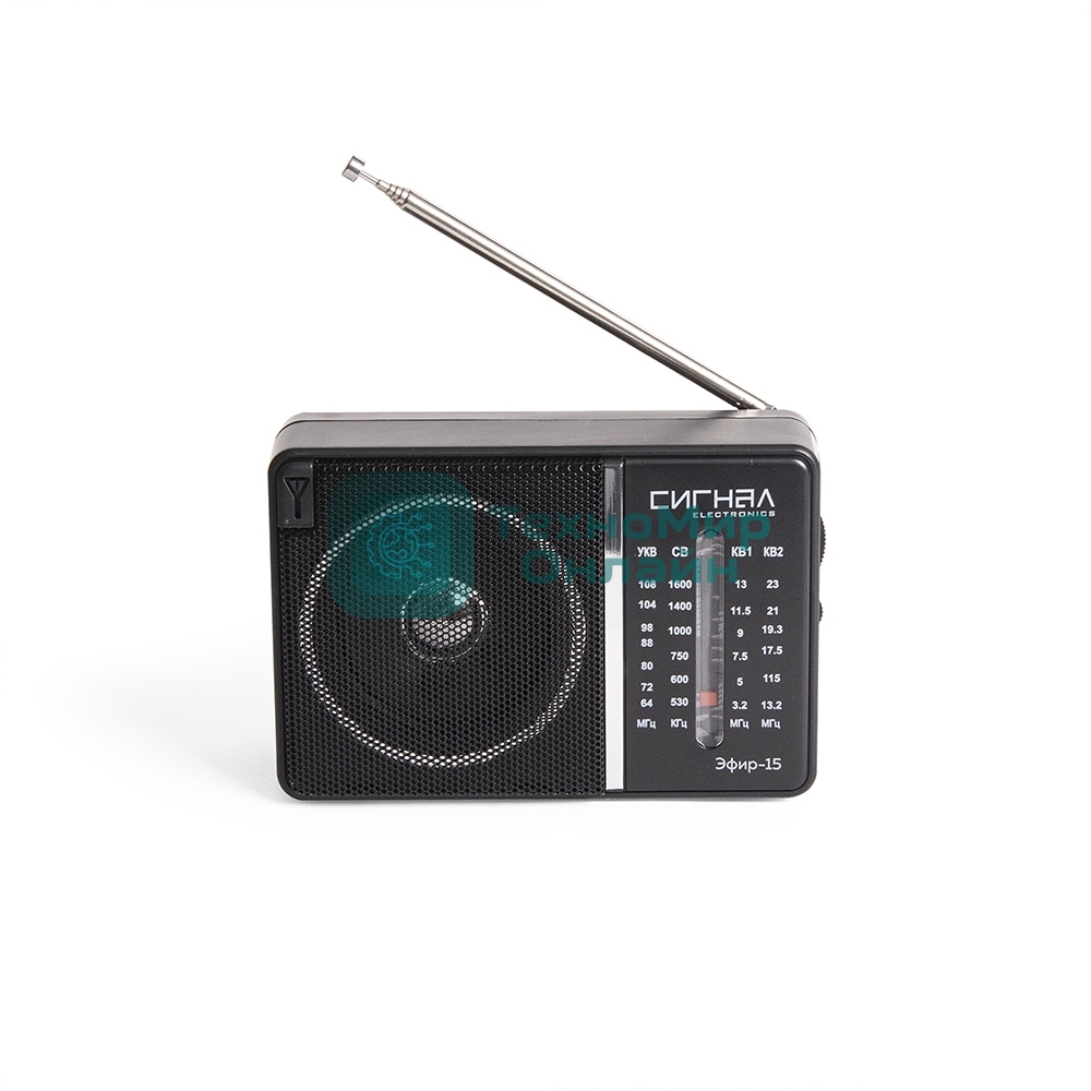 Радиоприемник ЭФИР 15 УКВ 64-108МГц, СВ 530-1600КГц, КВ1,КВ2 бат. 2*R20(D)