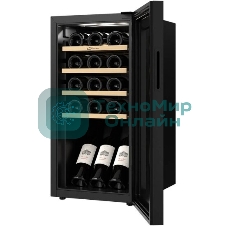 Винный шкаф Libhof GM-15 черный, 40 л, 1 отсек, 15 бут., класс A