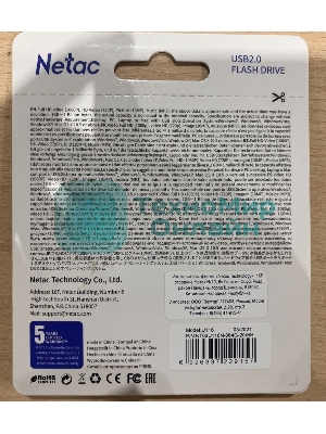 Флешка USB Netac U116 (NT03U116N-064G-20WH), 64Gb, USB 2.0, R/W 70/30, белый