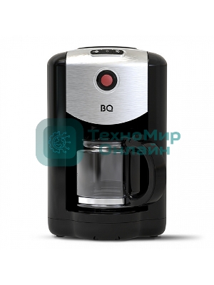 Кофеварка капельная со встроенной кофемолкой BQ CM1009 черный-стальной, исп. кофе - зерновой/молотый, 0.625 л, 700 Вт.