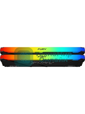 Оперативная память Kingston Fury Beast, DDR4, 16GB (2x8GB), 3600MHz, CL17, DIMM, с радиаторами, RGB, черный