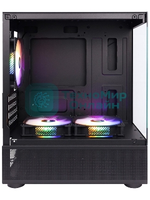 Компьютерный корпус 1STPLAYER MIKU Mi2-A черный mATX 3x120мм LED fans Mi2-A-BK-2F1R-1F1