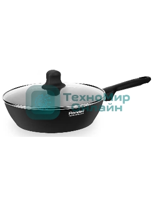 Сковорода Rondell Frank RDA-1372, 24 см, с крышкой, черный