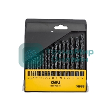 Набор ручного инструмента Deli Набор сверл по металлу HSS (1-10мм, 19 шт) Deli DH-MHZ019-ED1 пластиковый кейс