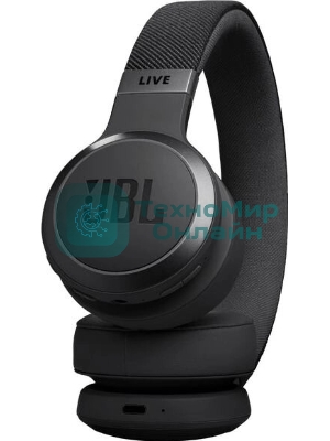 Беспроводные/проводные наушники JBL Live 670NC черный, накладные, Bluetooth + проводной, адаптивное шумоподавление, быстрая зарядка