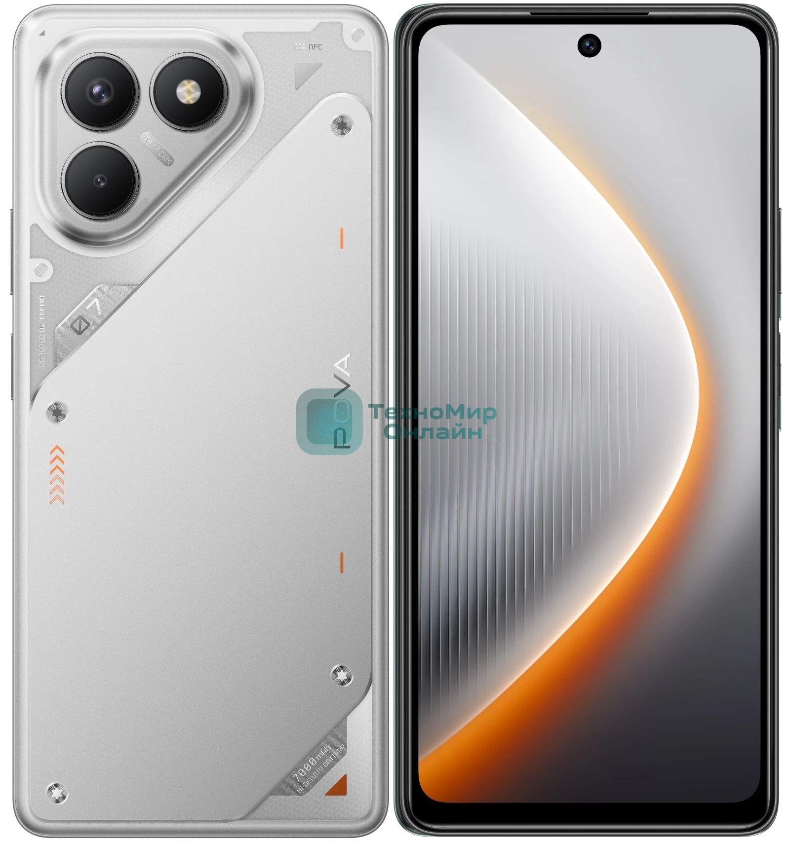 Смартфон Tecno POVA 7 Neo 8/128Gb, серебристый