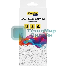 Карандаши цветные Silwerhof Color 2.65 мм, трехгранный профиль, дерево, ассорти, 12 цветов, коробка с европодвесом