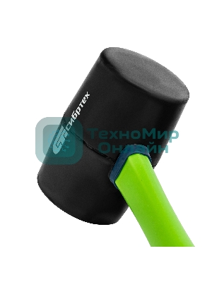 Киянка резиновая Сибртех 680 г, черная резина, фибергласовая рукоятка