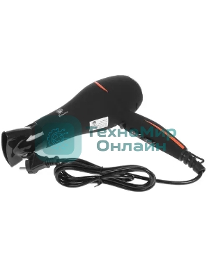 Фен Василиса ФН6-2200 черный/оранжевый, 2200 Вт, ионизация