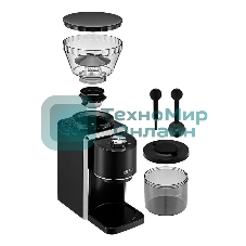 Кофемолка Kitfort КТ-787 200Вт сист.помол.:жернова вместим.:250гр черный/серебристый