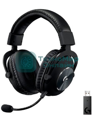 Гарнитура Logitech G PRO X чёрный, беспроводная, USB, подвижный микрофон, отсоединяемый кабель 2 м