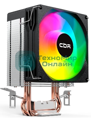 Кулер для процессора CBR CBR-CC-2115-RGB-PWM Al+Cu, 2 heat pipes, Socket 775/1155/1156/1150/1151/1200/1700/940/AM2/АМ2+/АМ3/AM3+/FM1/FM2/AM4/AM5, TDP 115W, 90mm Fan, 2600RPM, HB, RGB, PWM, 32db