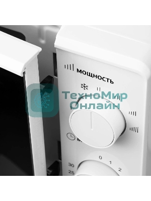 Микроволновая печь Hyundai HYM-M2044 белый, 20 л, 700 Вт, переключатели - поворотный механизм