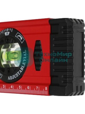 Уровень RGK U4080 пузырьковый 3глаз. магнит. красный