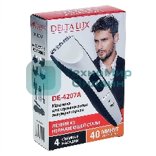 Машинка для стрижки волос DELTA LUX DE-4207A белый с черным
