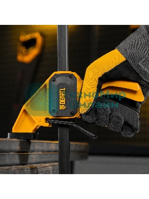 Струбцина Denzel F-образная, быстрозажимная, 600 х 80 мм, усиленный нейлоновый корпус