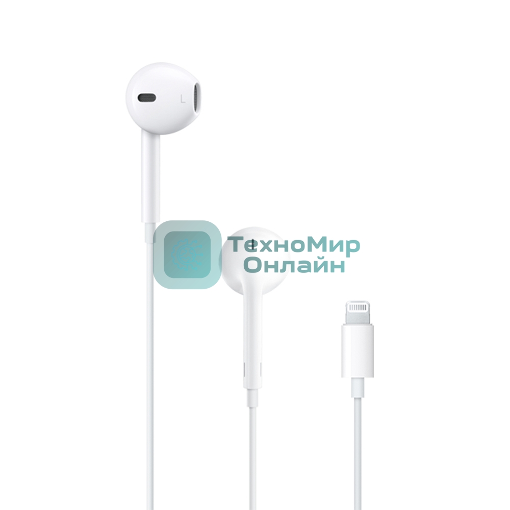 Проводные наушники Apple EarPods A1748 белый, вкладыши, Lightning, микрофон, регулировка громкости