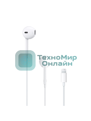 Проводные наушники Apple EarPods A1748 белый, вкладыши, Lightning, микрофон, регулировка громкости