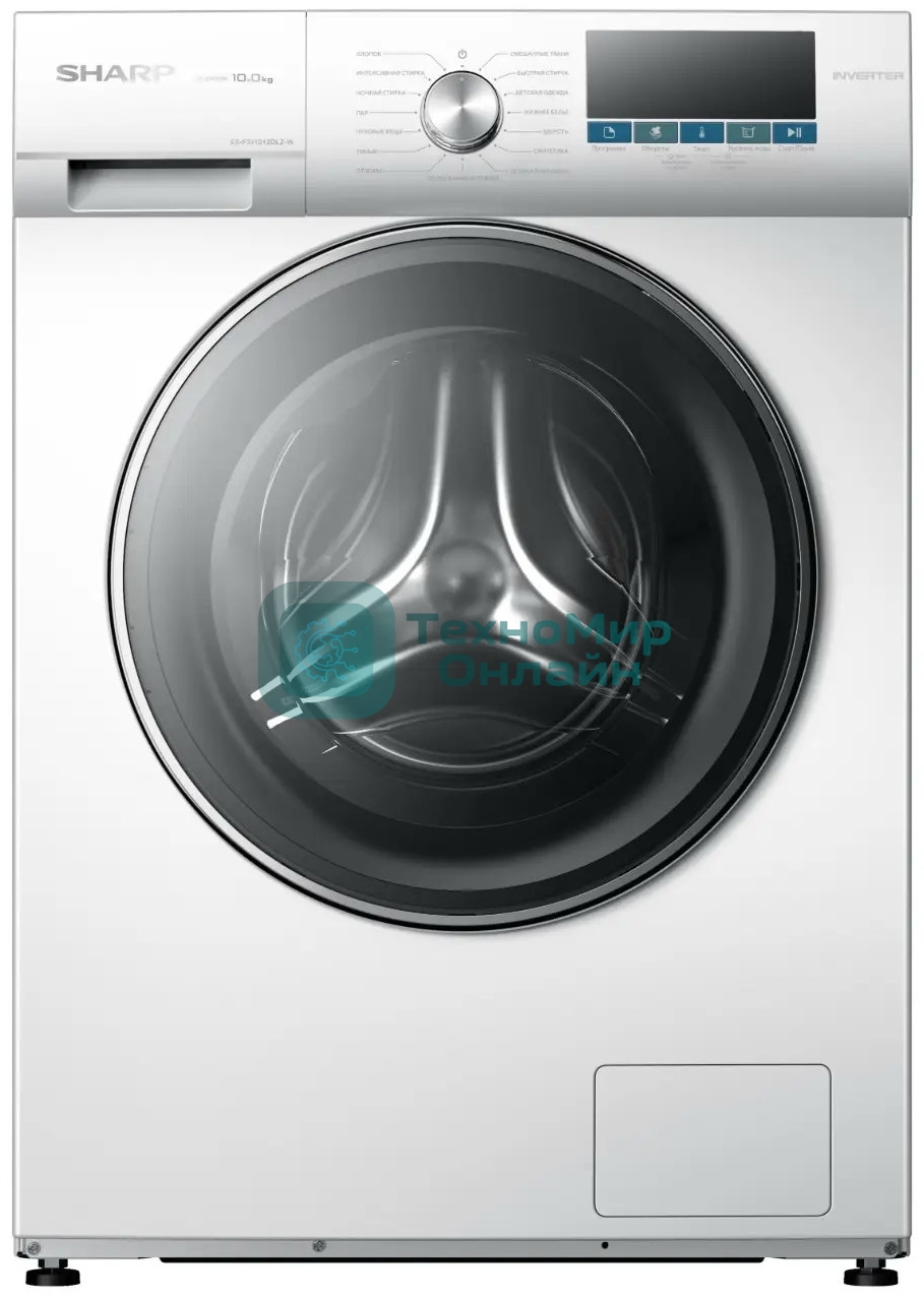 Стиральная машина Sharp ES-FSI1012DLZ-W белый, загрузка фронтальная 10 кг, 1200 об/мин, класс A+++