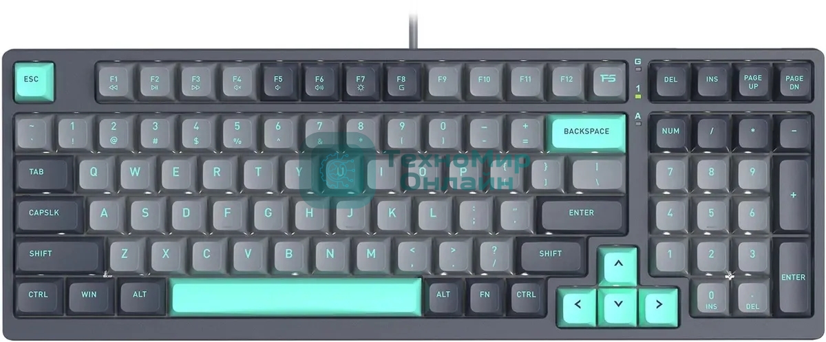 Клавиатура проводная A4Tech Fstyler FS300 механическая черный/серый USB for gamer LED (FS300 PANDA ROCK)