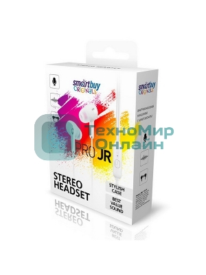 Наушники TWS Smartbuy Pro JR белый, внутриканальные, Bluetooth, до 3 ч