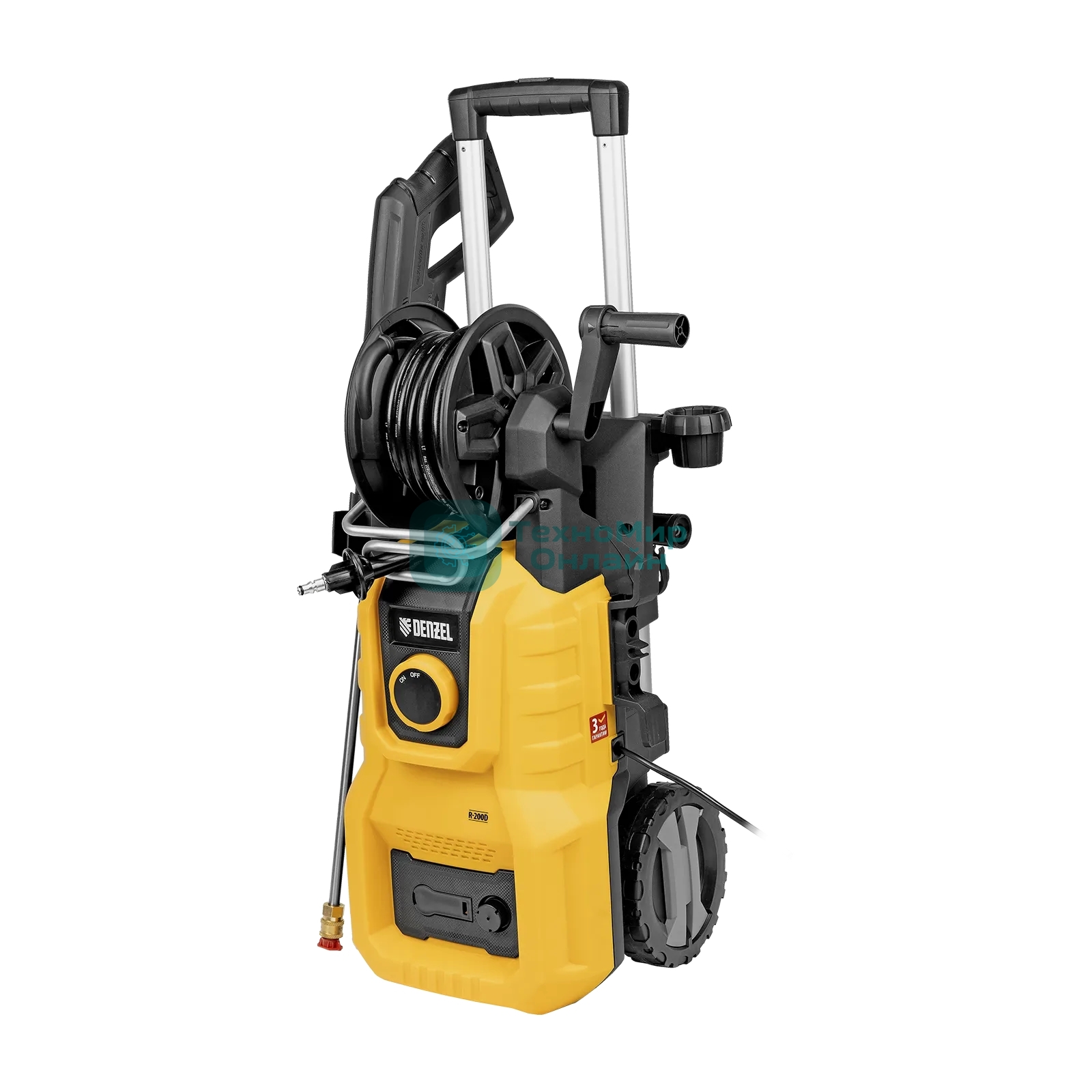 Мойка высокого давления Denzel R-200D, 2400 Вт, 200 бар, 420 л/ч, с барабаном