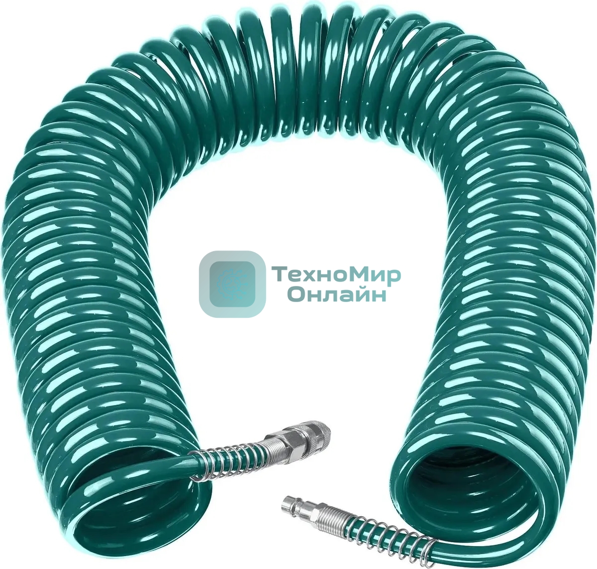 Воздушный спиральный шланг KRAFTOOL с фитингами рапид 20 м, 8х12 мм, 15 бар