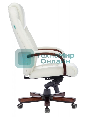 Кресло руководителя Бюрократ T-9923WALNUT/IVORY слоновая кость кожа крестовина дерево