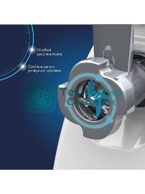 Мясорубка электрическая Аксион М35.04 белый, 1500 Вт, 1.7 кг/мин, реверс, защита от перегрузки, насадки - 4