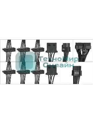 Блок питания Digma DPSU-400W-WH, 400 Вт, 80 PLUS белый, 120 мм, черный