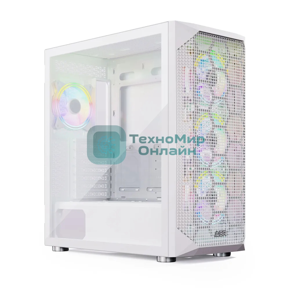 Компьютерный корпус ABR Quantum белый (1хUSB Type-C, 2хUSB 2.0, HD Audio, 4xRGb Fan, ATX, E-ATX)