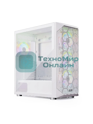 Компьютерный корпус ABR Quantum белый (1хUSB Type-C, 2хUSB 2.0, HD Audio, 4xRGb Fan, ATX, E-ATX)