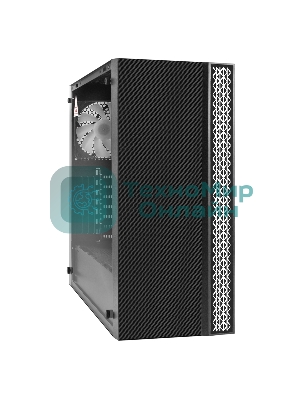 Компьютерный корпус Miditower ExeGate EVO-9211 (ATX, без БП, с окном, 2хUSB+1хUSB 3.0, HD аудио, черный, 1 вент. с RGb подсветкой)