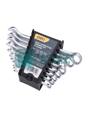 Набор комбинированных гаечных ключей 8 шт Deli DL130008A Спецификация: 6 мм, 8 мм, 10 мм, 12 мм, 14 мм, 15 мм, 17 мм, 19 мм. Матовая хромированная поверхность. Пластиковая упаковка.