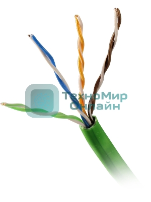 Кабель NEOMAX NM710021-100М-РТ U/UTP cat.5e 4x2x0.52, 24 AWG, медь, внутренний, PVCLS нг(А)-LSLTx, 100м, зеленый
