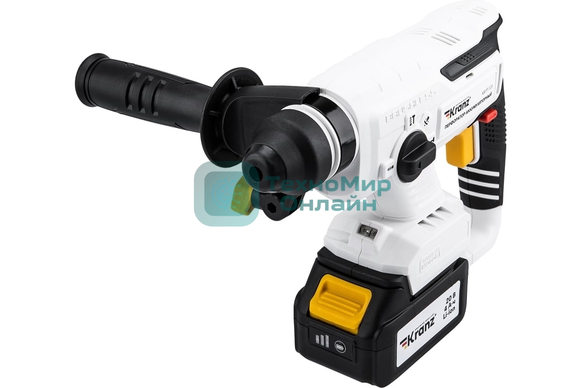 Перфоратор Kranz KR-PT-120, SDS-plus, 20 В, 2,2 Дж, от аккумулятора