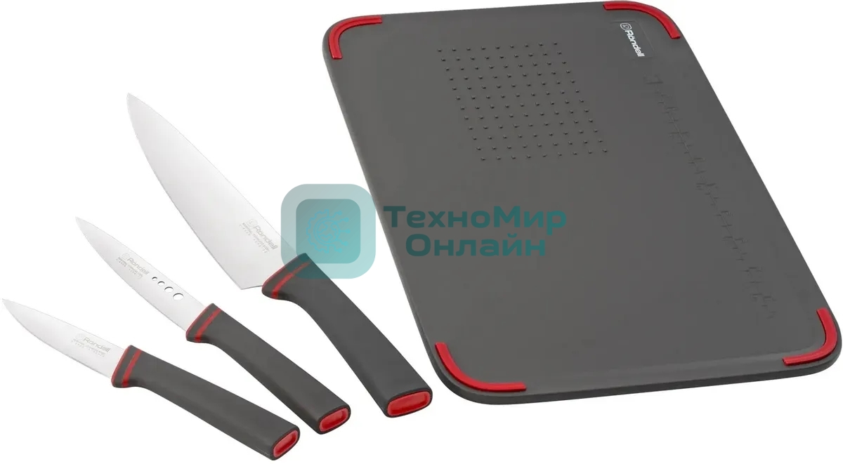 Набор из 3 ножей и разделочной доски Rondell RD-1491 Strike
