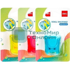 Точилка для карандашей ручная Deli ER01000-MT 1 отверстие пластик ассорти блистер