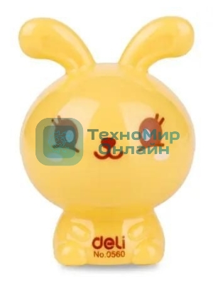 Точилка для карандашей ручная Deli Rabbit E0560, 1 отверстие, пластик, ассорти блистер