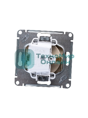 Механизм розетки 1-м СП AtlasDesign 16А IP20 с заземл. защ. шторки с крышкой шампань