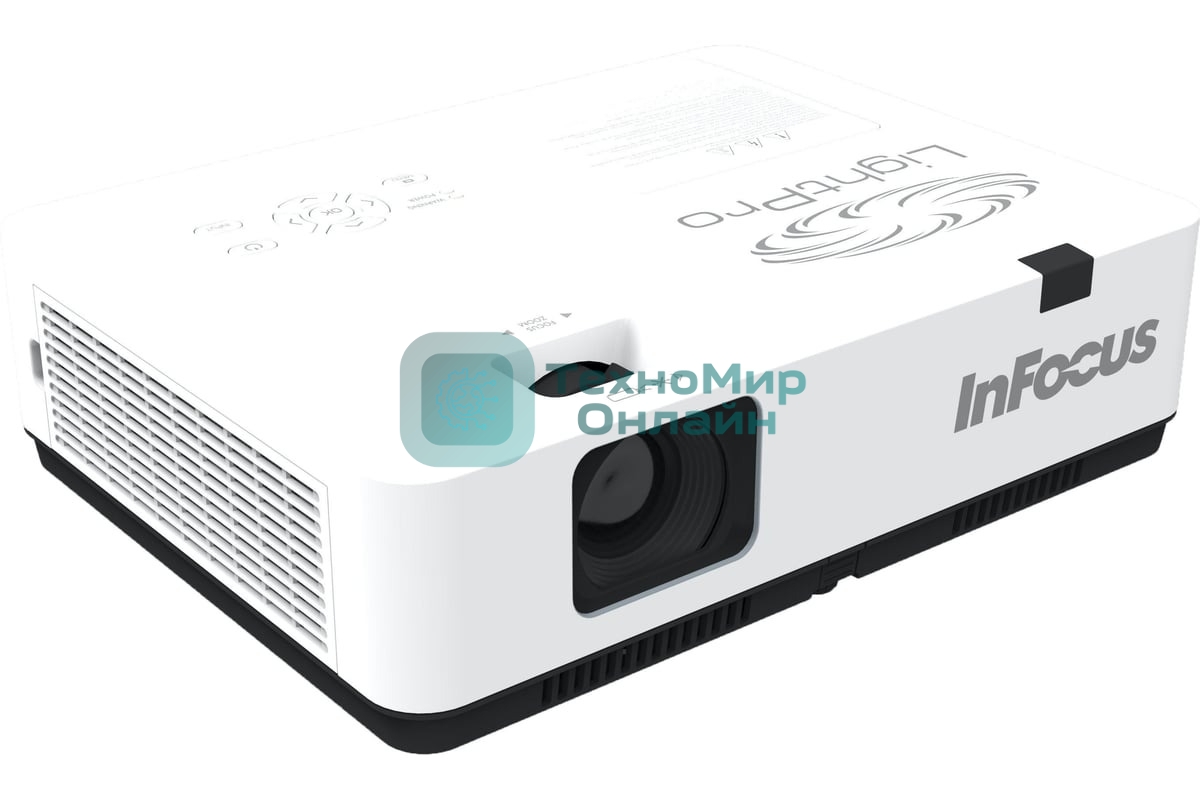Проектор INFOCUS IN1049 3LCD, 5000 lm, WUXGA, 1.371.65:1, 50000:1, (Full 3D), 16W, 2хHDMI 1.4b, VGA in, CompositeIN, 3,5 мм audio IN, RCAx2 IN, USB-A, VGA out, 3,5 audio OUT, RS232, Mini USB B serv, RJ45, 3,3 кг