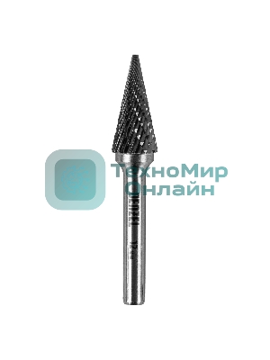 Борфреза по металлу Denzel твердосплавная, коническая, тип-M, 12 мм